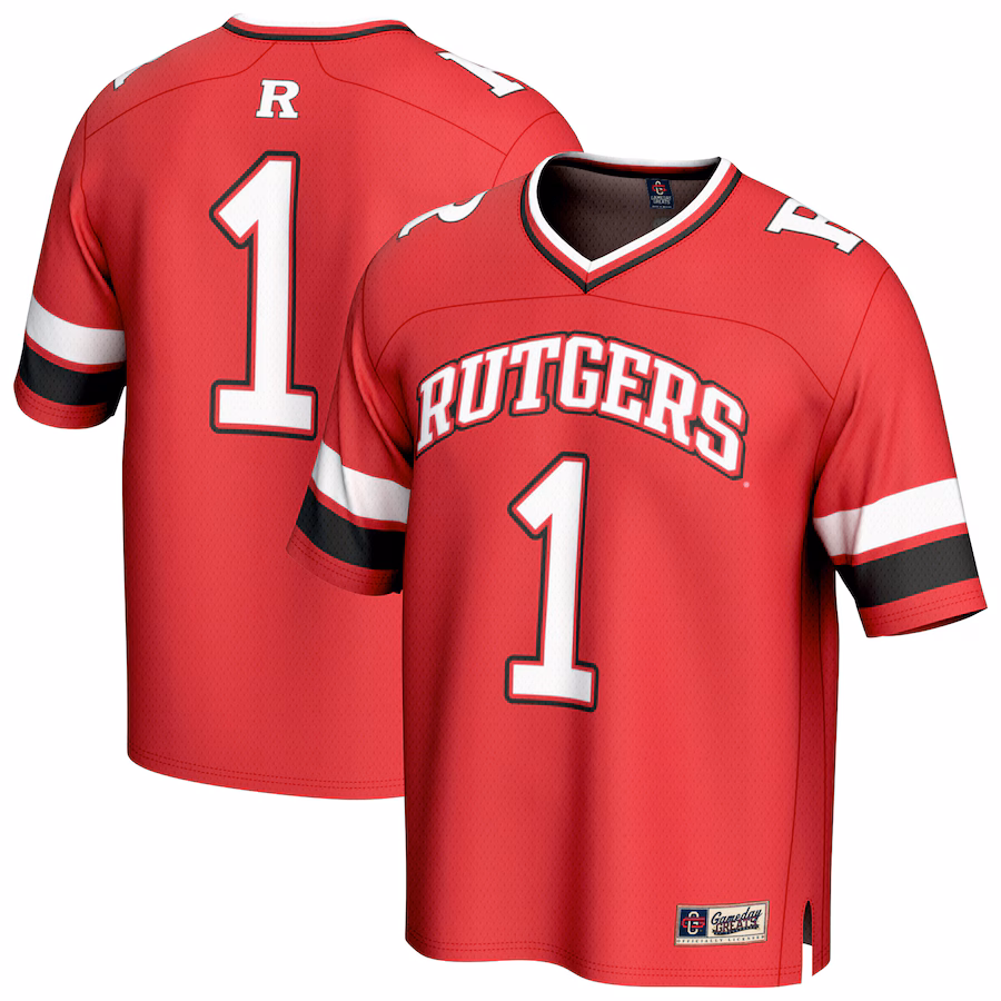 Youth GameDay Greats #1 Scarlet Rutgers Scarlet Knights Lightweight Collegiate Football Fashion Jersey