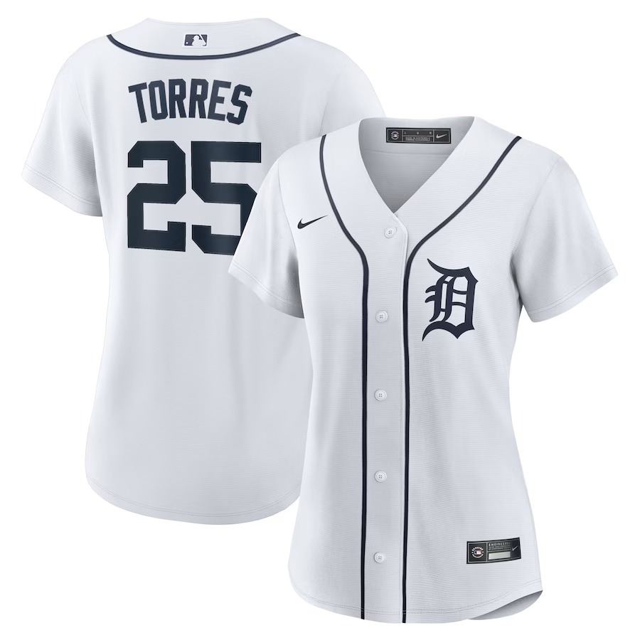 Women's Detroit Tigers Gleyber Torres Nike White Home Replica Jersey