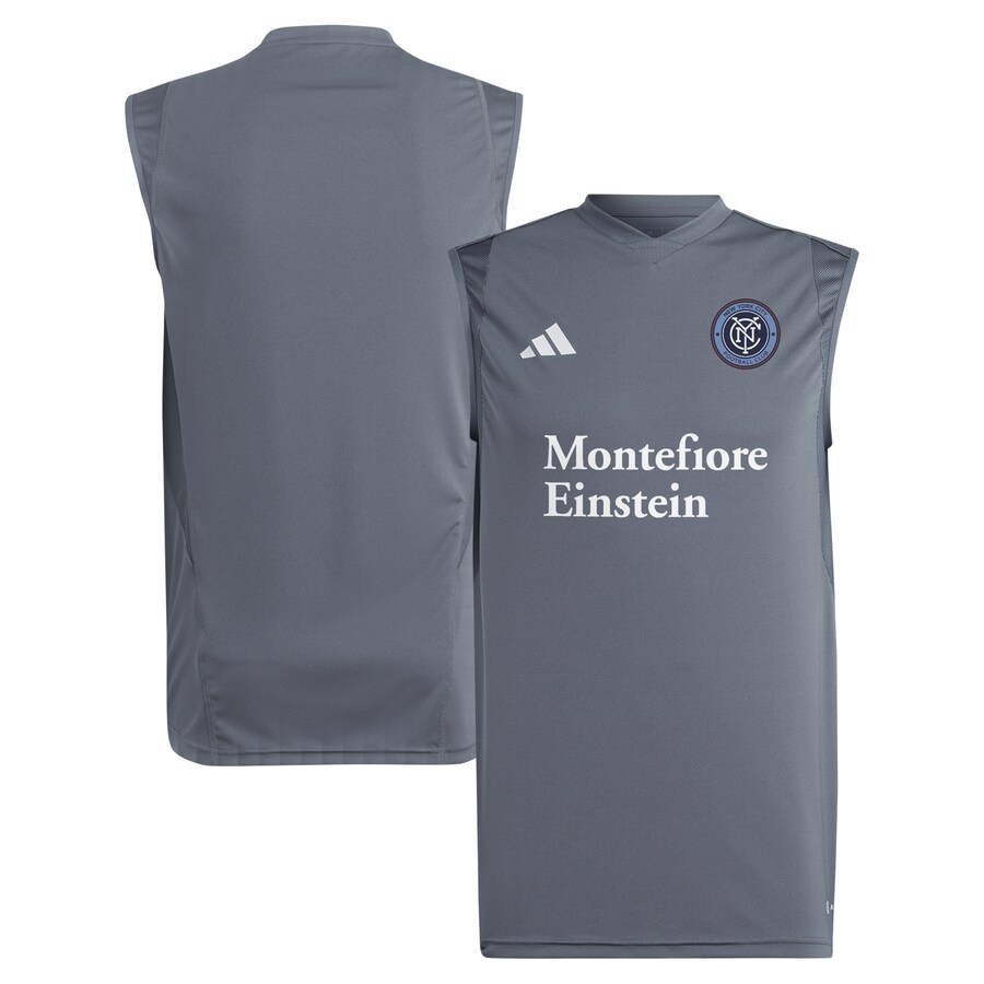 Men's New York City FC adidas Gray 2024 Sleeveless Training Jersey