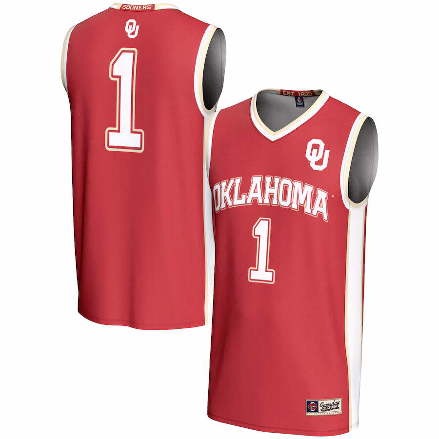 Youth GameDay Greats #1 Crimson Oklahoma Sooners Lightweight Basketball Jersey