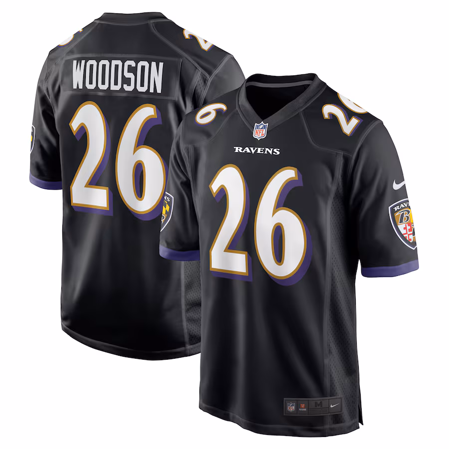 Men's Baltimore Ravens Rod Woodson Nike Black Retired Player Jersey