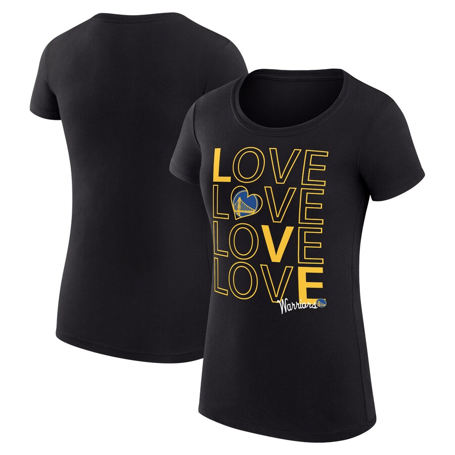 Women's Golden State Warriors G-III 4Her by Carl Banks Black Basketball Love Fitted T-Shirt
