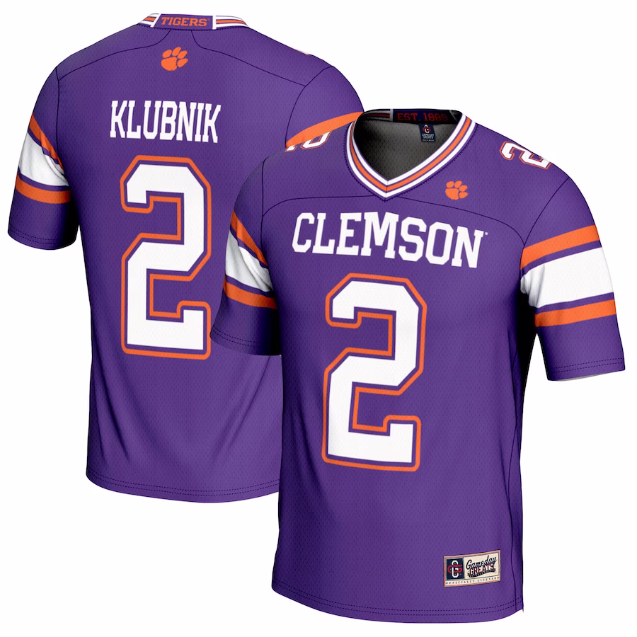 Cade Klubnik Clemson Tigers GameDay Greats NIL Player Football Jersey - Purple