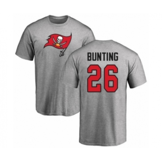 Football Tampa Bay Buccaneers #26 Sean Bunting Ash Name & Number Logo T-Shirt