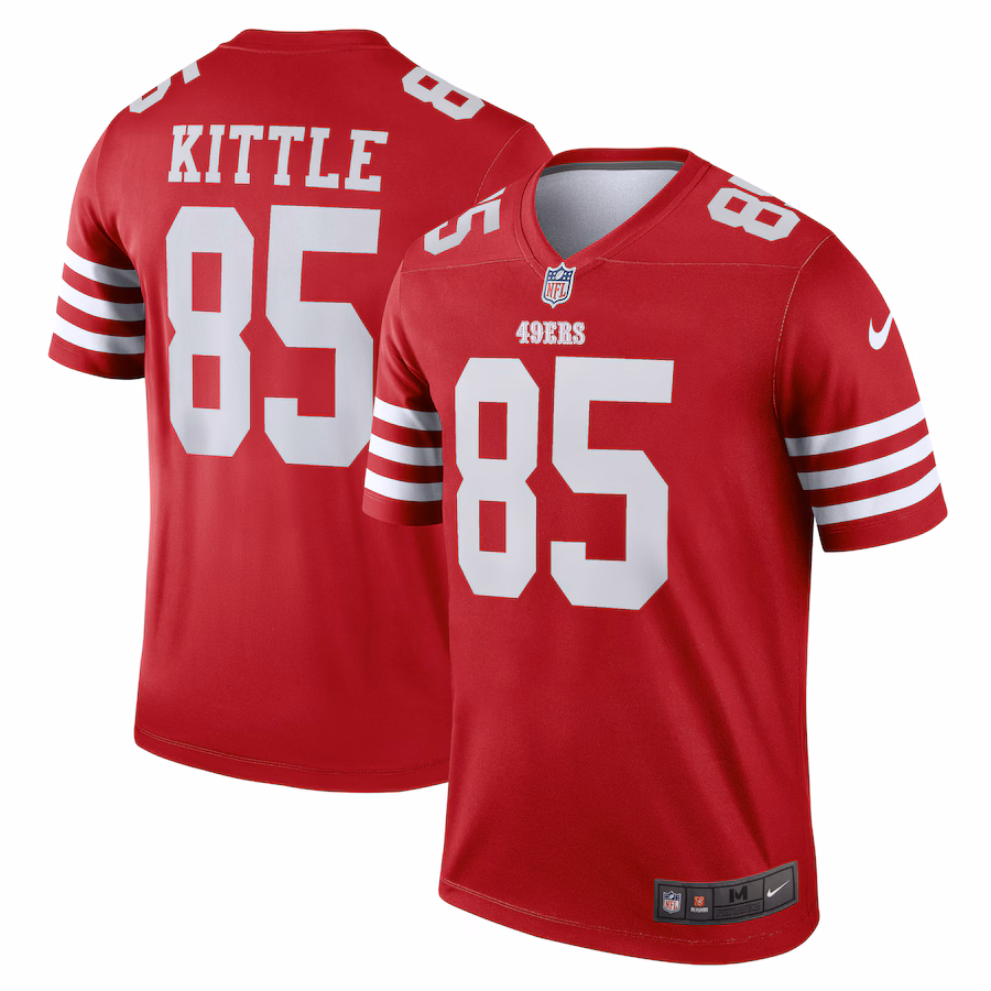Men's San Francisco 49ers George Kittle Nike Scarlet Team Legend Player Performance Top