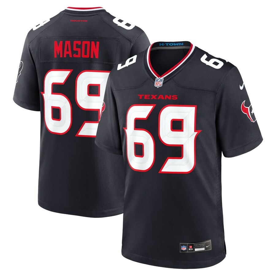 Men's Houston Texans Shaq Mason Nike Navy Team Game Jersey