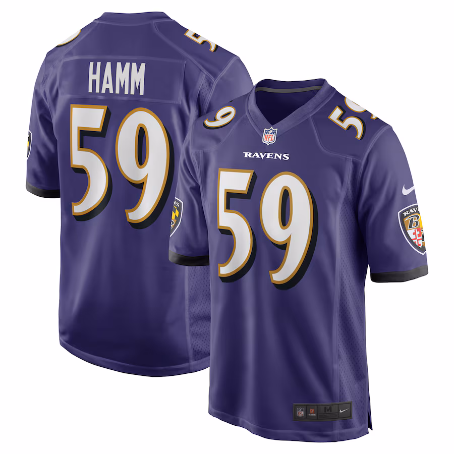 Men's Baltimore Ravens Malik Hamm Nike Purple Team Game Jersey