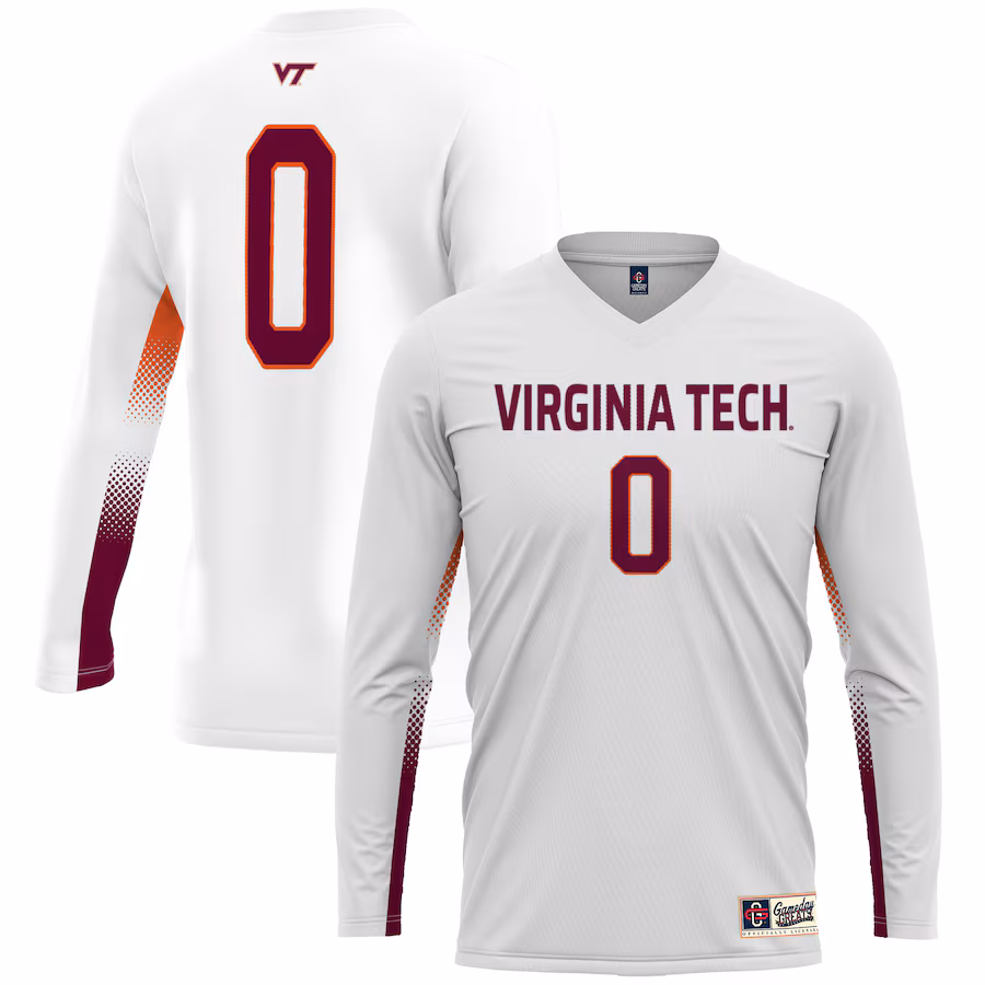 #0 Virginia Tech Hokies GameDay Greats Unisex Women's Volleyball Lightweight Fashion Jersey - White