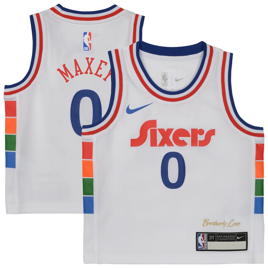 Preschool Philadelphia 76ers Tyrese Maxey Nike White 2024/25 Swingman Player Jersey - City Edition