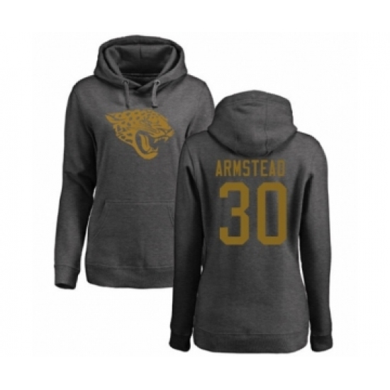 Football Women's Jacksonville Jaguars #30 Ryquell Armstead Ash One Color Pullover Hoodie
