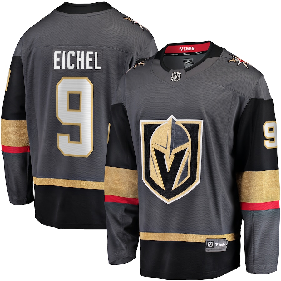 Men's Vegas Golden Knights Jack Eichel Fanatics Gray Premier Breakaway Player Jersey