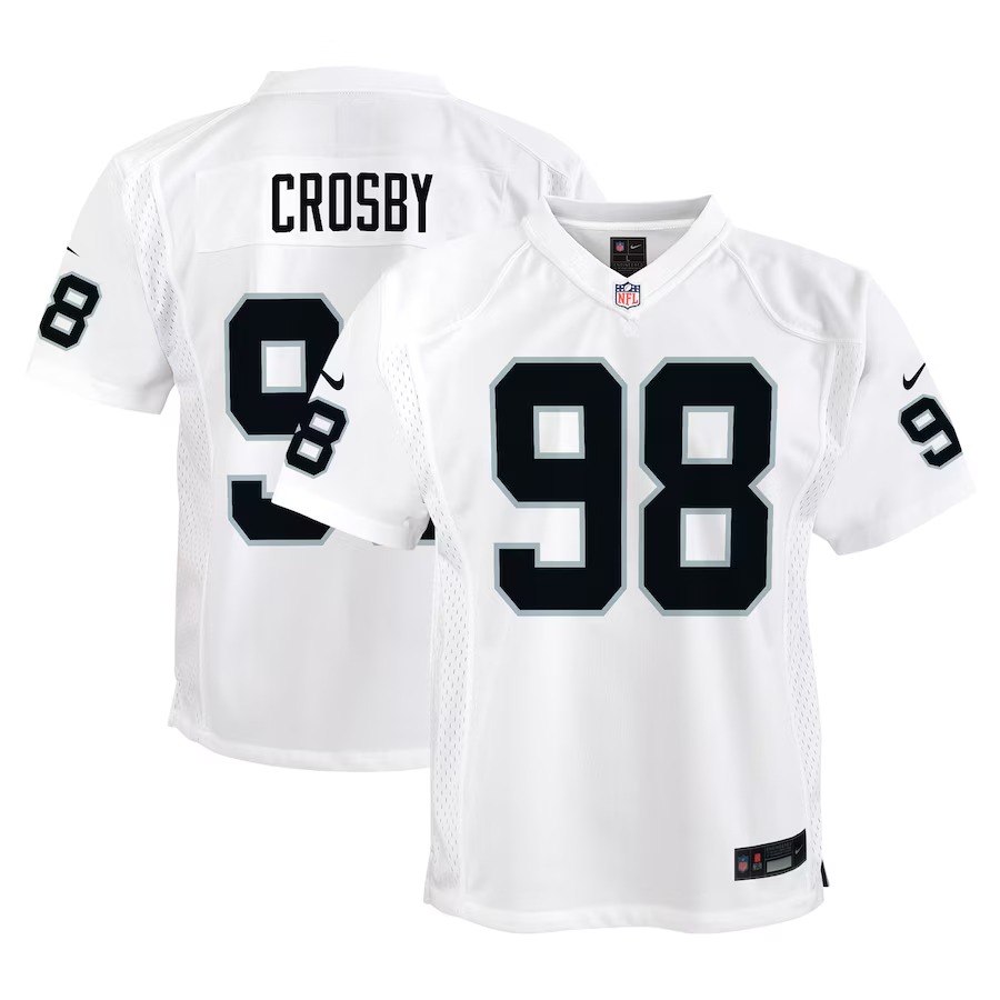 Youth Las Vegas Raiders Maxx Crosby Nike White Player Game Jersey