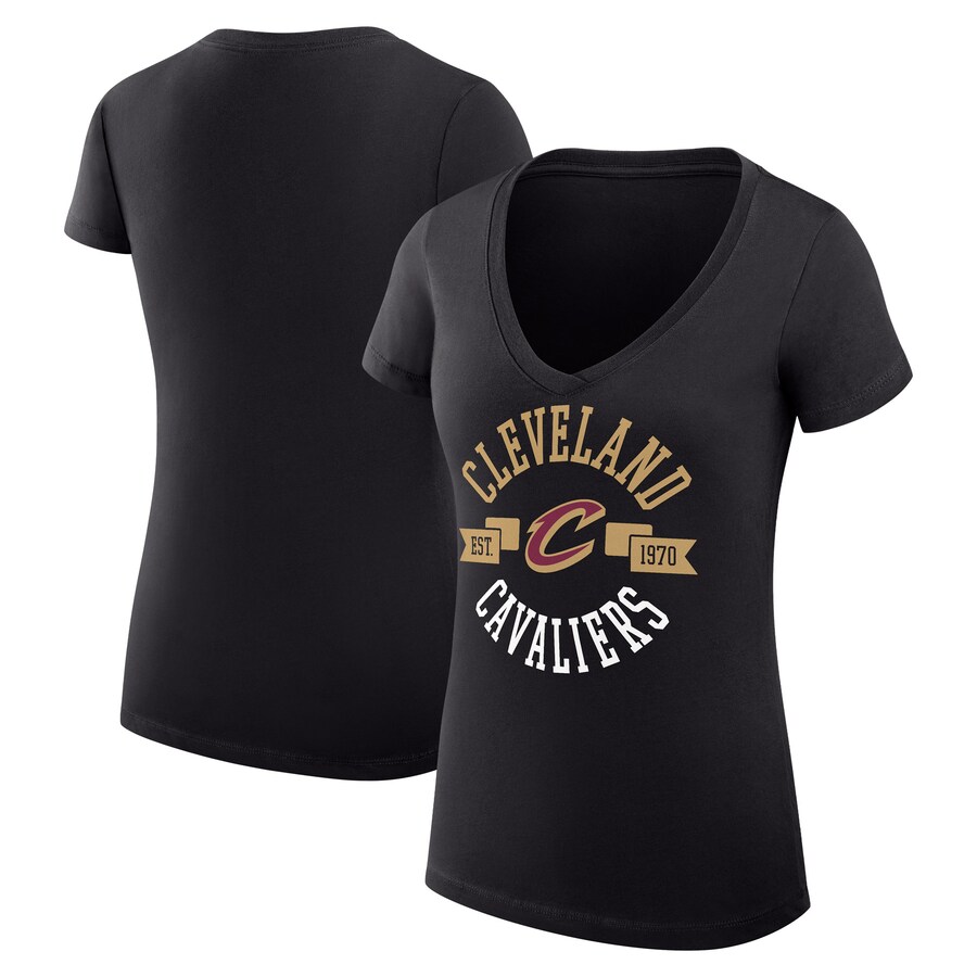 Women's Cleveland Cavaliers G-III 4Her by Carl Banks Black Large City Logo Fitted V-Neck T-Shirt