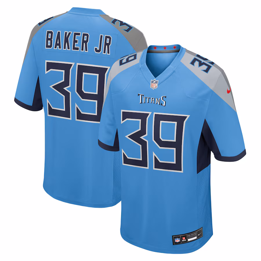 Men's Tennessee Titans Darrell Baker Jr Nike Light Blue Team Game Jersey