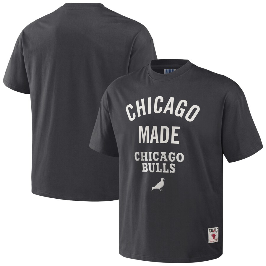 Men's Chicago Bulls NBA x Staple Anthracite Heavyweight Oversized T-Shirt