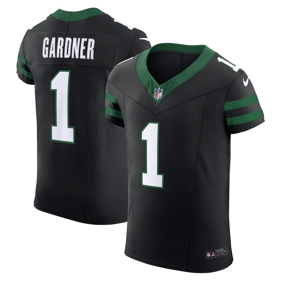 Men's New York Jets Ahmad Sauce Gardner Nike Legacy Black Alternate Vapor F.U.S.E. Elite Jersey