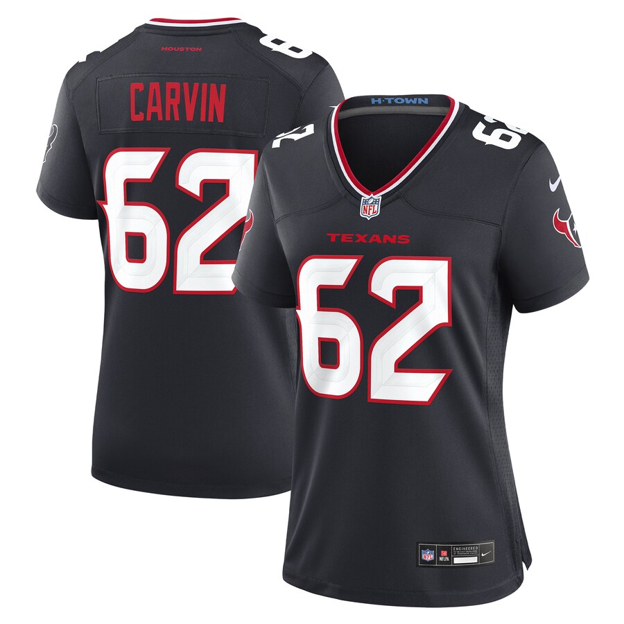 Women's Houston Texans Jerome Carvin Nike Navy Team Game Jersey