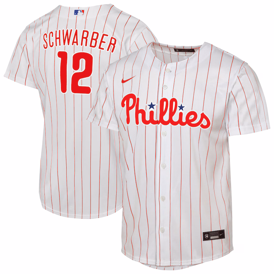 Youth Philadelphia Phillies Kyle Schwarber Nike White Replica Jersey