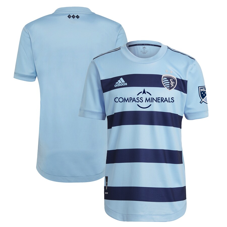 Men's Sporting Kansas City adidas Light Blue 2021 Primary Authentic Blank Jersey