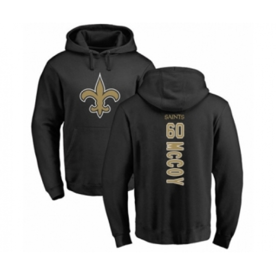 Football New Orleans Saints #60 Erik McCoy Black Backer Pullover Hoodie