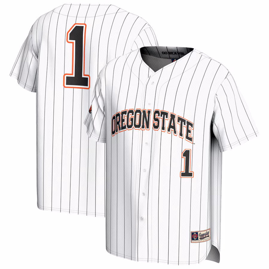 #1 Oregon State Beavers GameDay Greats Lightweight Baseball Fashion Jersey - White