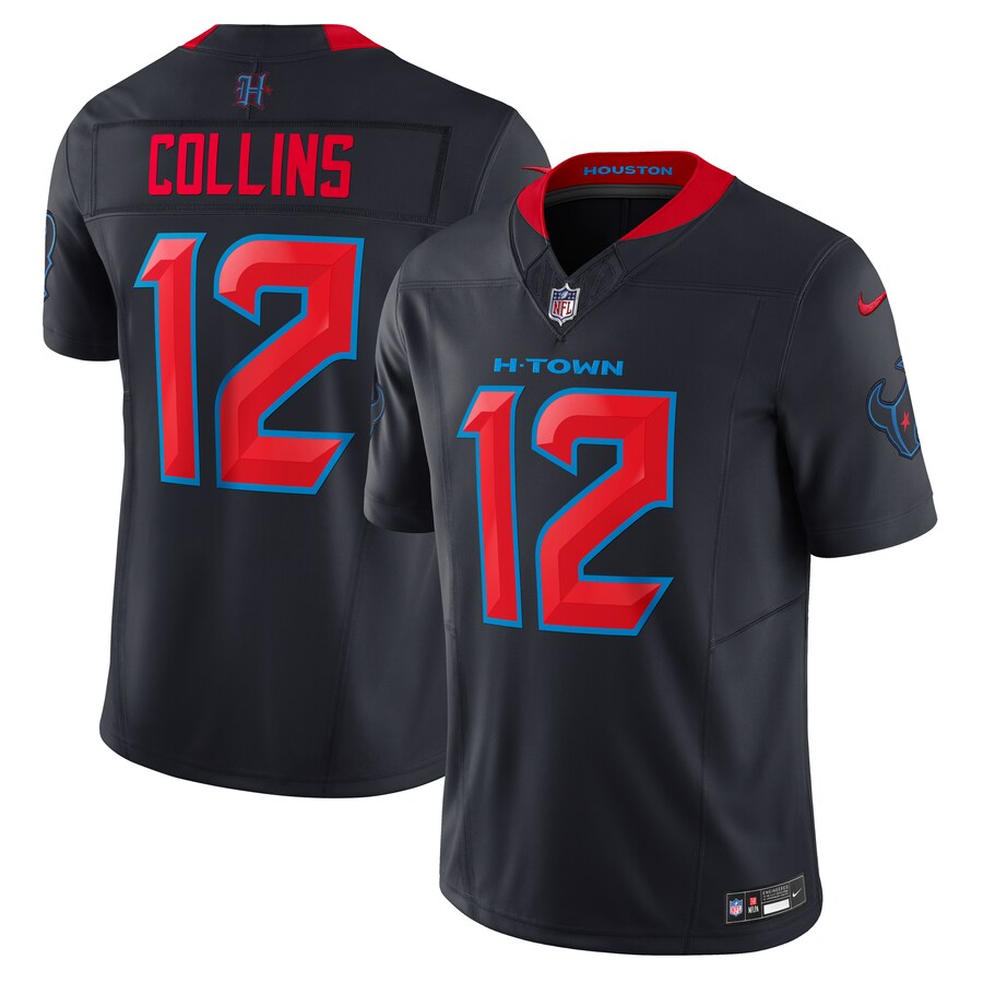Men's Houston Texans Nico Collins Nike Navy Alternate 2 Vapor F.U.S.E. Limited Jersey