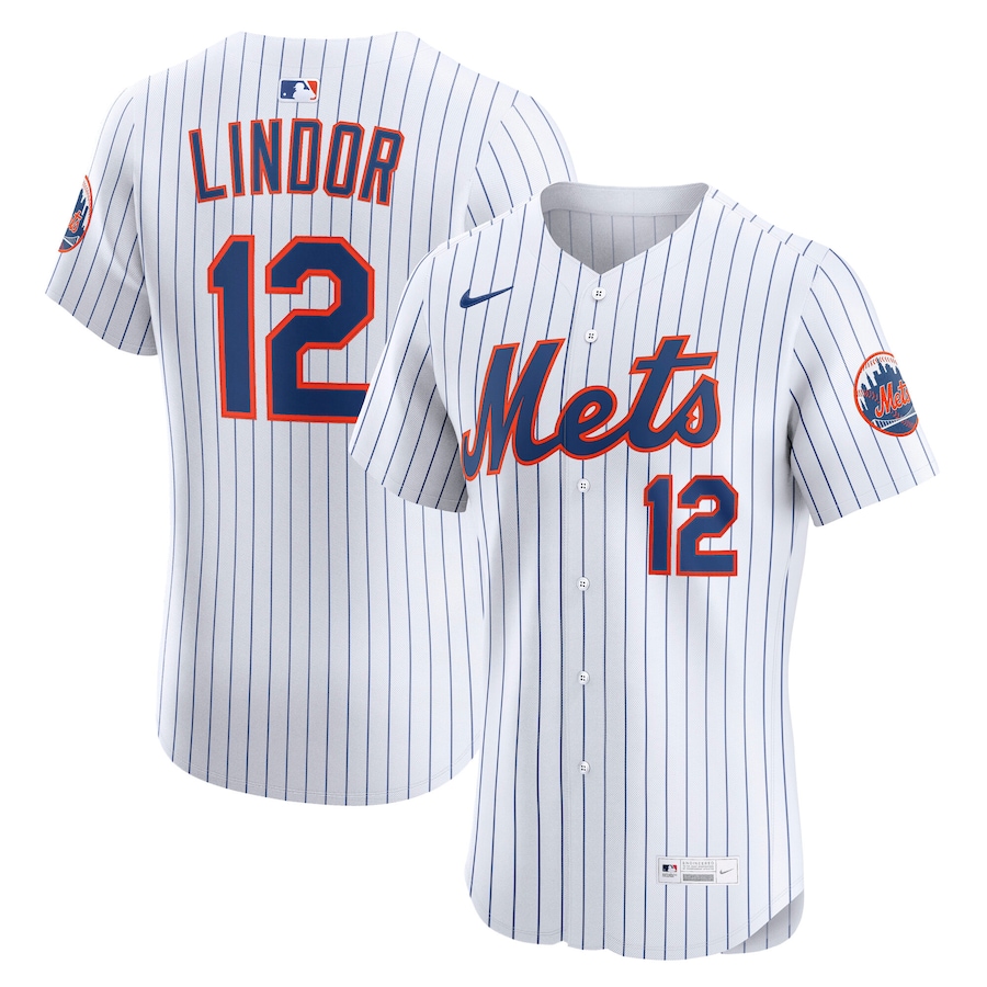 Men's New York Mets Francisco Lindor Nike White Home Elite Player Jersey