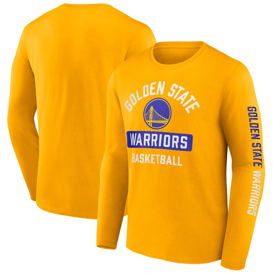 Men's Golden State Warriors  Fanatics Gold Long Sleeve T-Shirt