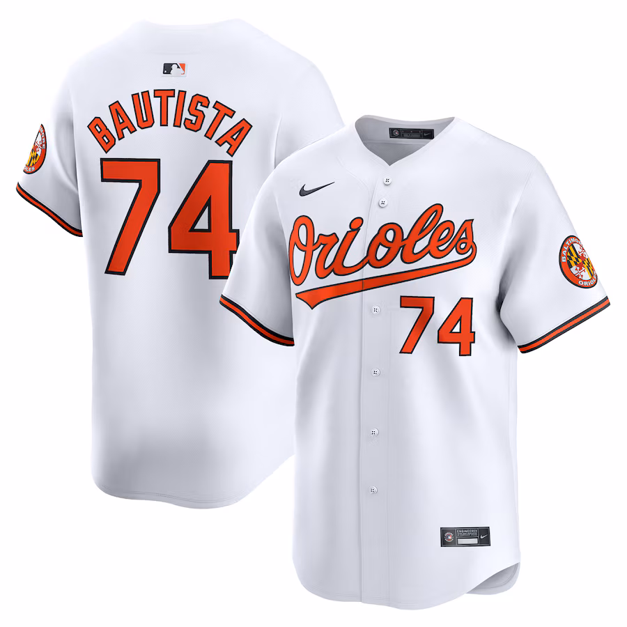 Men's Baltimore Orioles Felix Bautista Nike White Home Limited Player Jersey