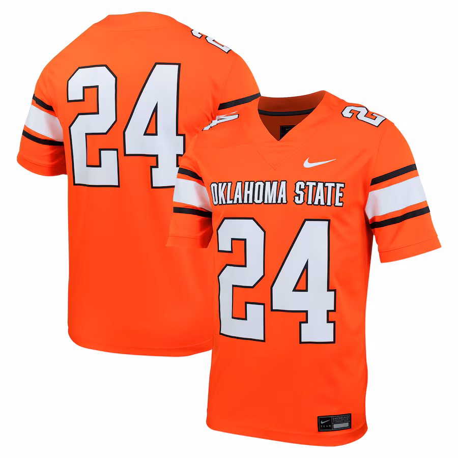Men's Nike #24 Orange Oklahoma State Cowboys Untouchable Football Jersey