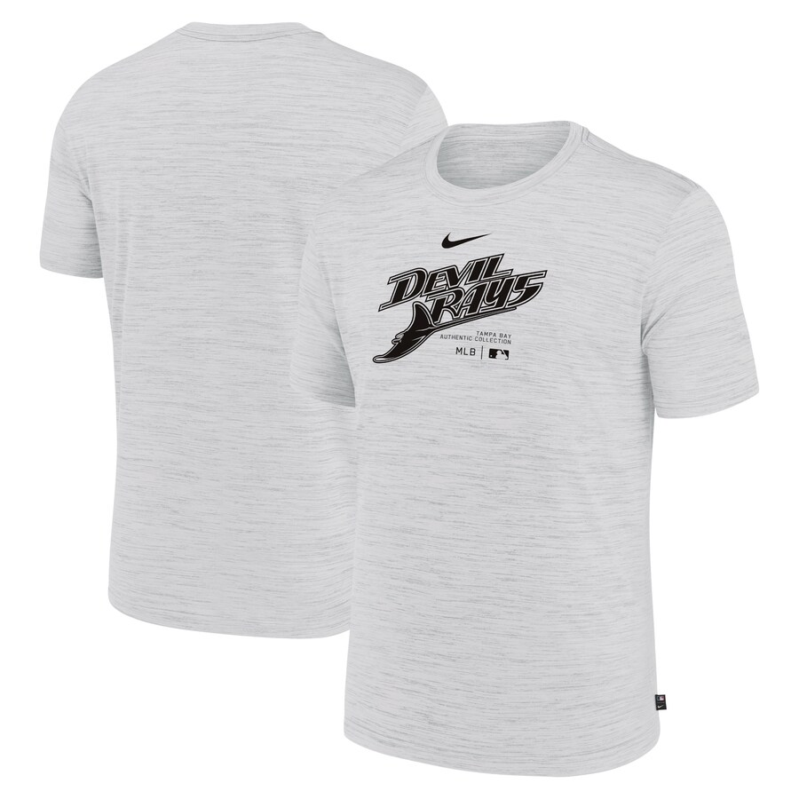 Men's Tampa Bay Rays Nike Ash Authentic Collection Velocity Performance Practice T-Shirt
