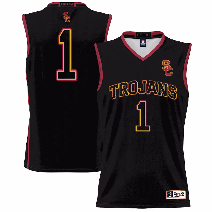 #1 USC Trojans GameDay Greats Youth Lightweight Basketball Jersey - Black
