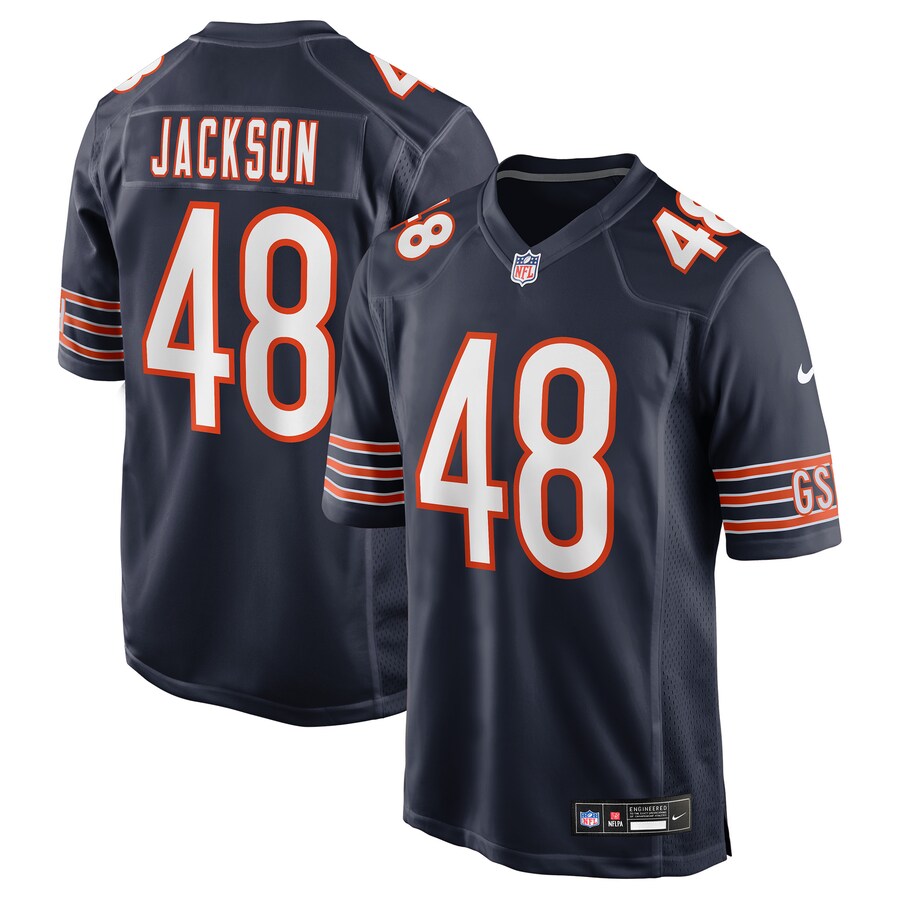 Men's Chicago Bears D'Marco Jackson Nike Navy Team Game Jersey