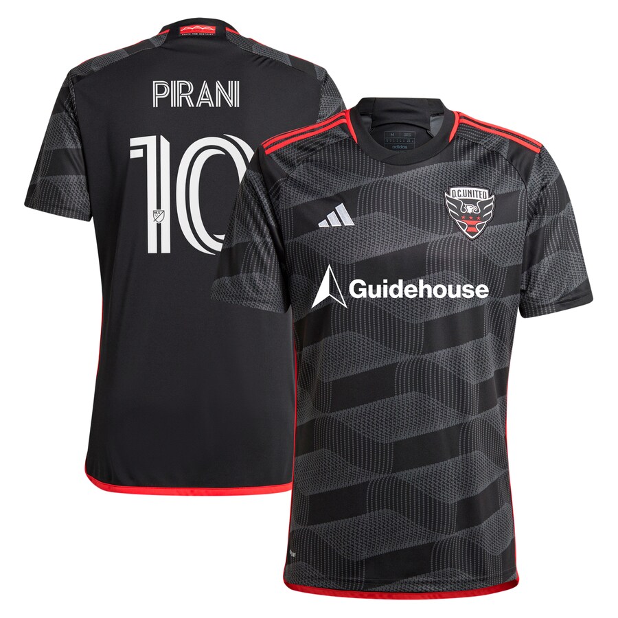 Men's D.C. United Gabriel Pirani adidas Black 2024 The Icon Kit Replica Player Jersey