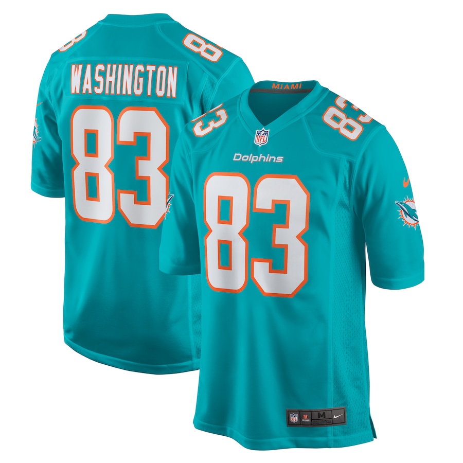 Men's Miami Dolphins Malik Washington Nike Aqua Game Jersey