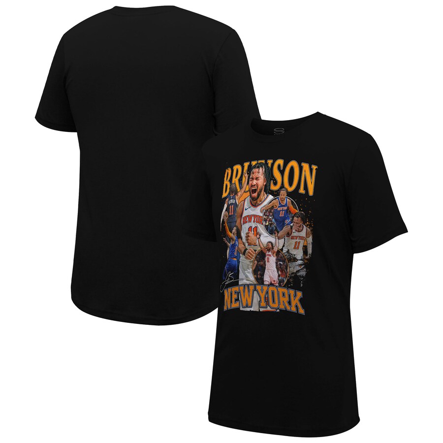 Unisex New York Knicks Jalen Brunson Stadium Essentials Black Player Crossroads T-Shirt