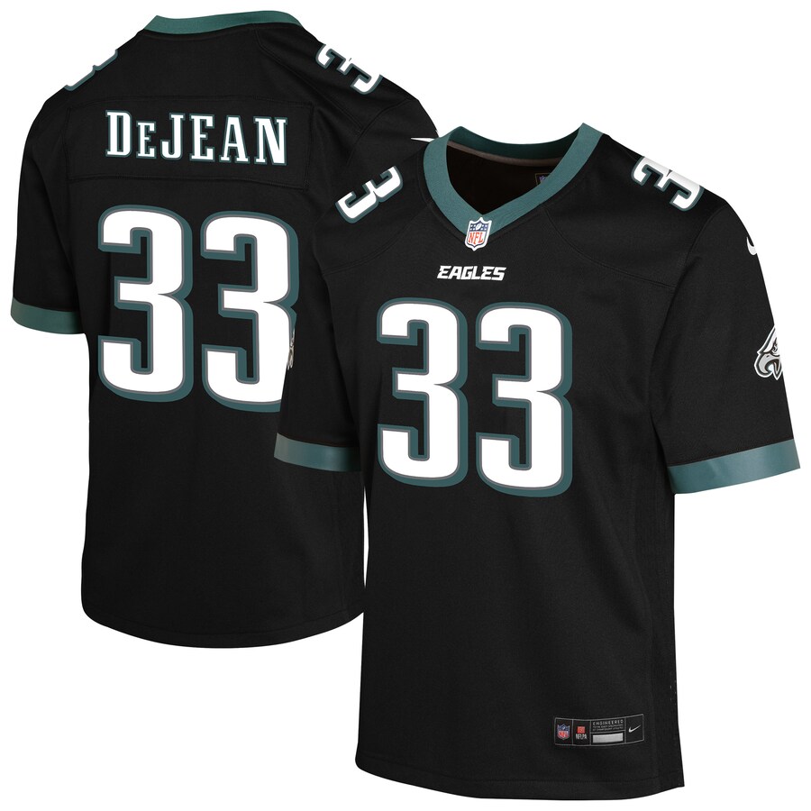 Youth Philadelphia Eagles Cooper DeJean Nike Black Alternate Game Jersey