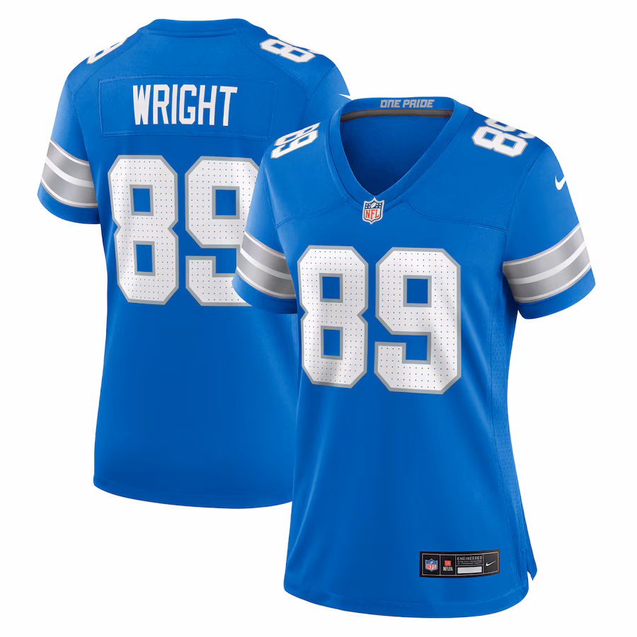 Women's Detroit Lions Brock Wright Nike Blue Team Game Jersey
