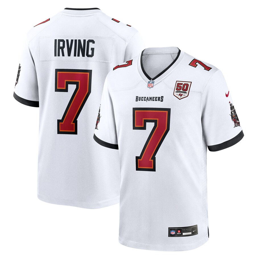 Men's Tampa Bay Buccaneers Bucky Irving Nike White 50th Season White Game Jersey