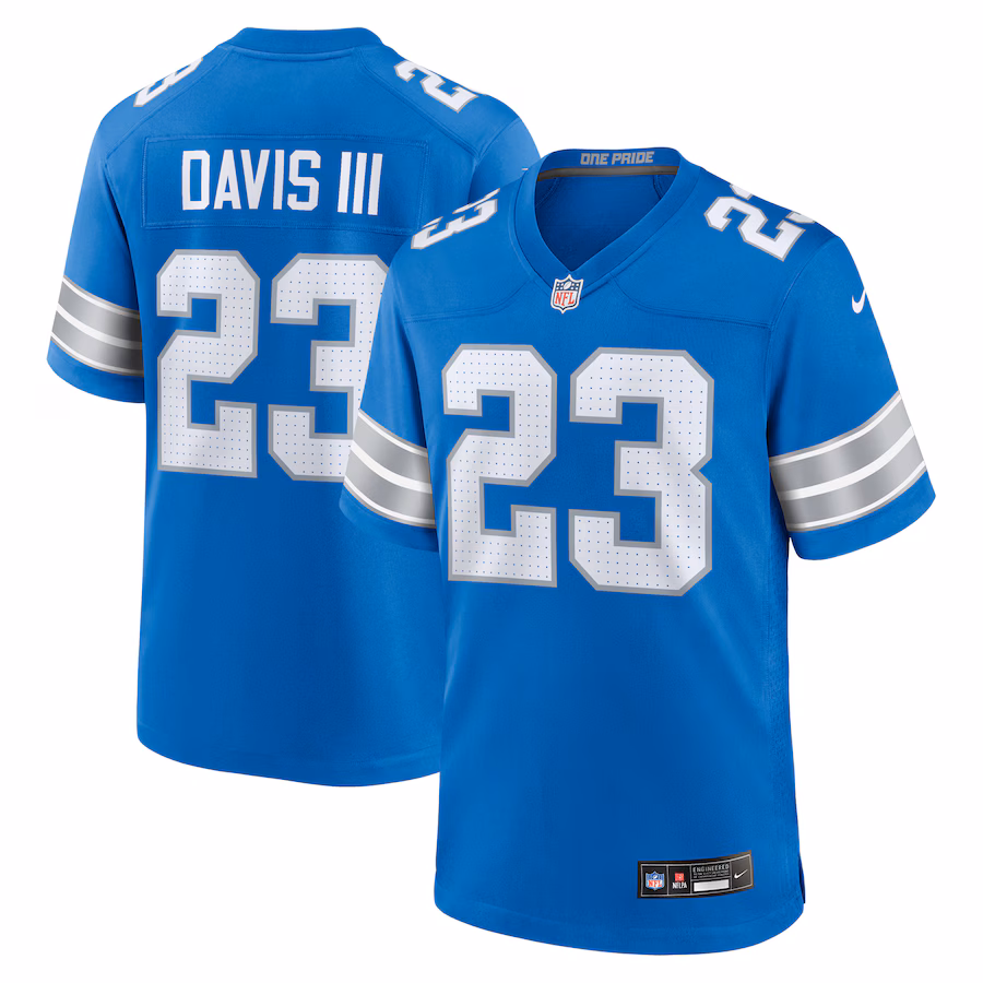 Men's Detroit Lions Carlton Davis III Nike  Blue Game Jersey