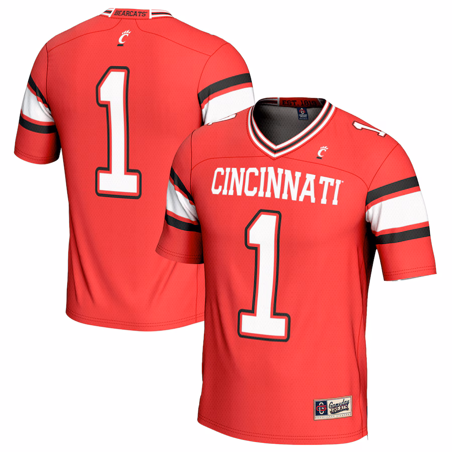 Unisex GameDay Greats #1 Red Cincinnati Bearcats Lightweight Football Fashion Jersey