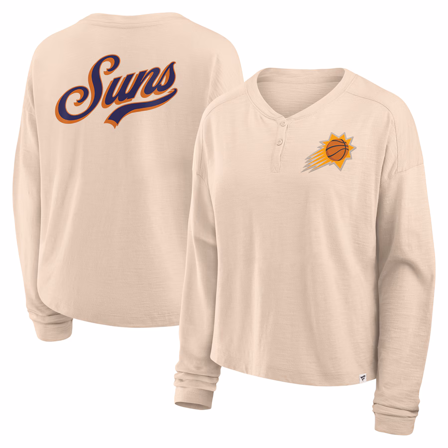 Women's Phoenix Suns Fanatics Natural Boxed Out Drop Fashion Long Sleeve T-Shirt