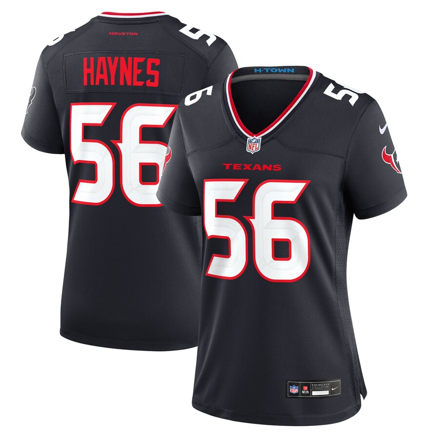Women's Houston Texans Marcus Haynes Nike Navy Team Game Jersey