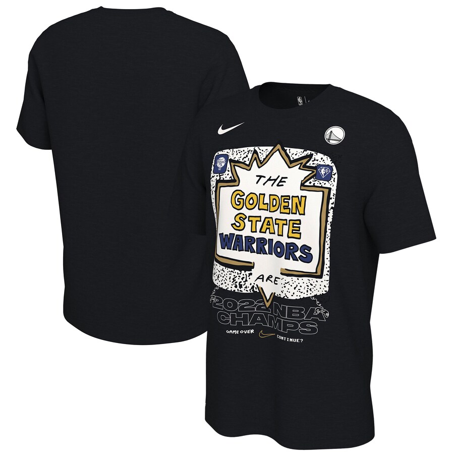 Men's Golden State Warriors Nike Black 2022 NBA Finals Champions Celebration Expressive T-Shirt