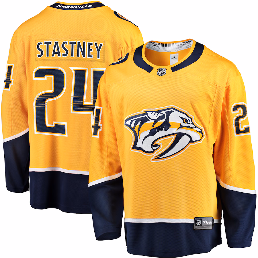 Men's Nashville Predators Spencer Stastney Fanatics Gold Premier Breakaway Player Jersey