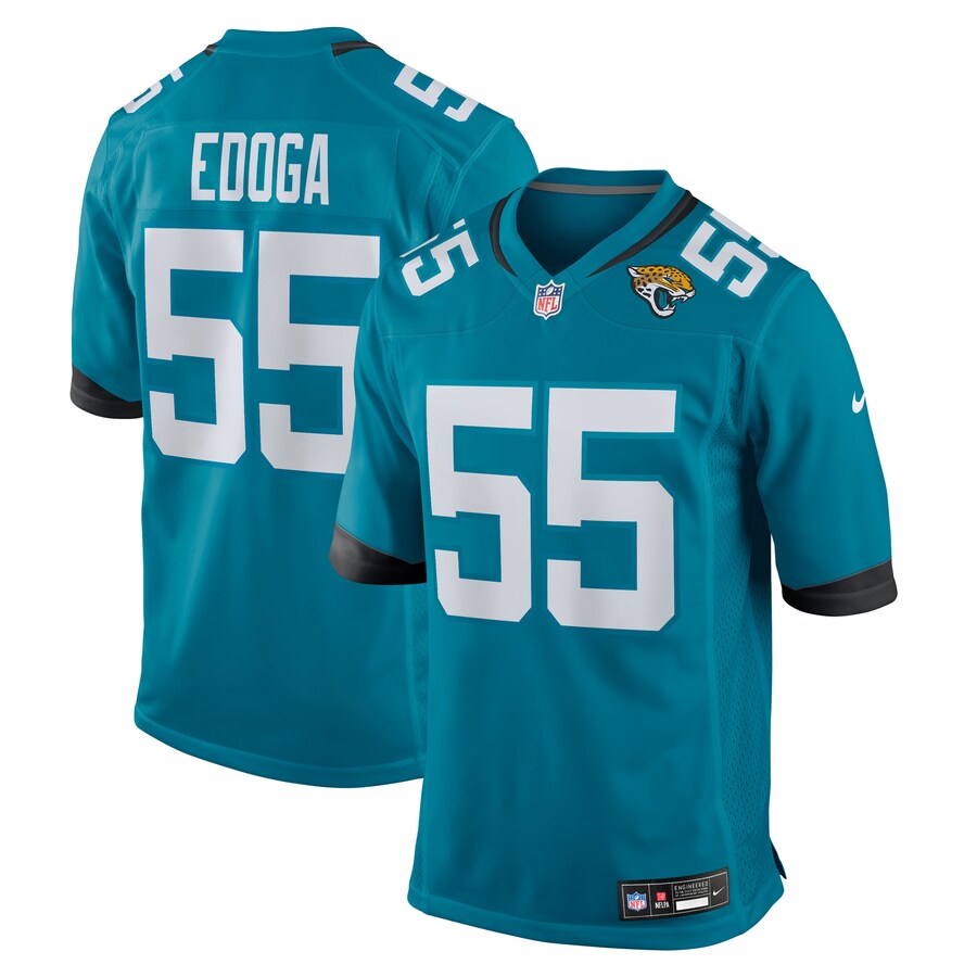 Men's Jacksonville Jaguars Chuma Edoga Nike Teal Team Game Jersey
