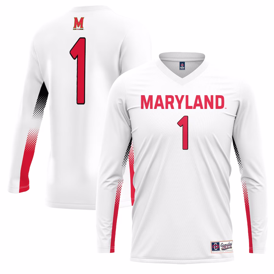 #1 Maryland Terrapins GameDay Greats Youth Lightweight Women's Volleyball Jersey - White