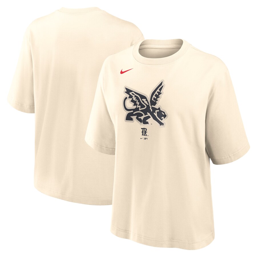 Women's Texas Rangers Nike Natural City Connect Logo Boxy T-Shirt