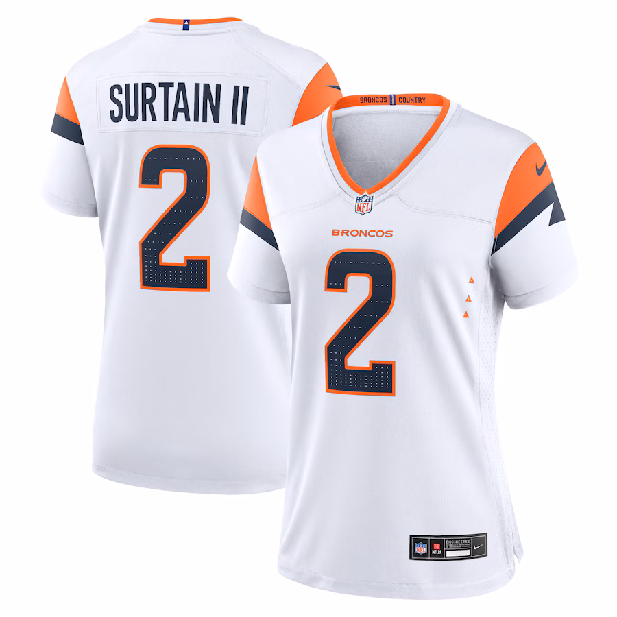 Women's Denver Broncos Patrick Surtain II Nike White Mile High Collection Game Jersey