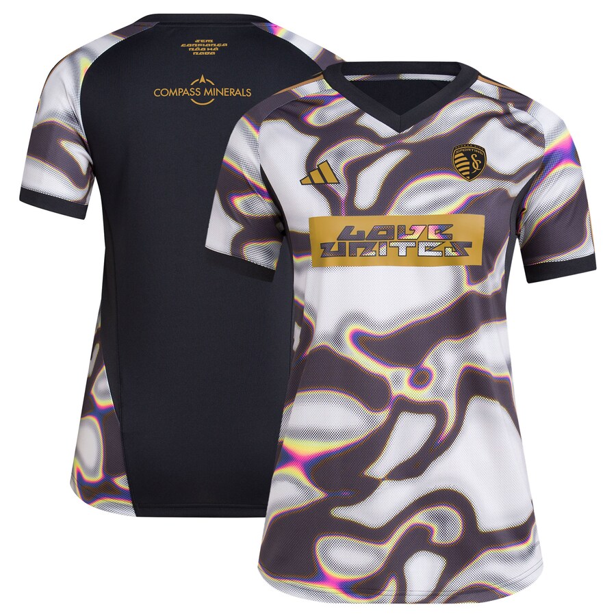 Women's Sporting Kansas City adidas Black 2024 Pride Pre-Match Top